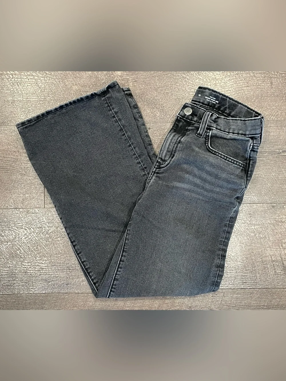 Old Navy Girl’s High-Rise Baggy Wide Leg Jeans in Washed Black Size 12